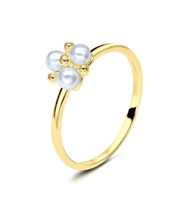 Pearl Gold Plated Silver Rings NSR-2831-GP